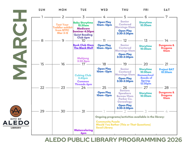 March 2025 Programming Calendar at APL